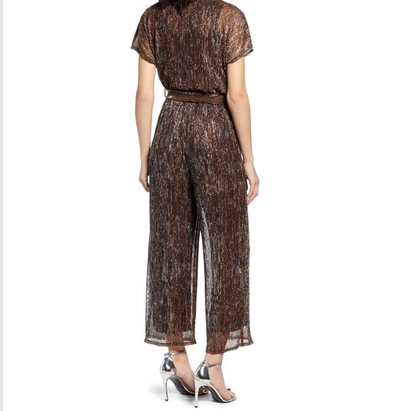 Metallic Surplice Jumpsuit - Picture 4 of 8